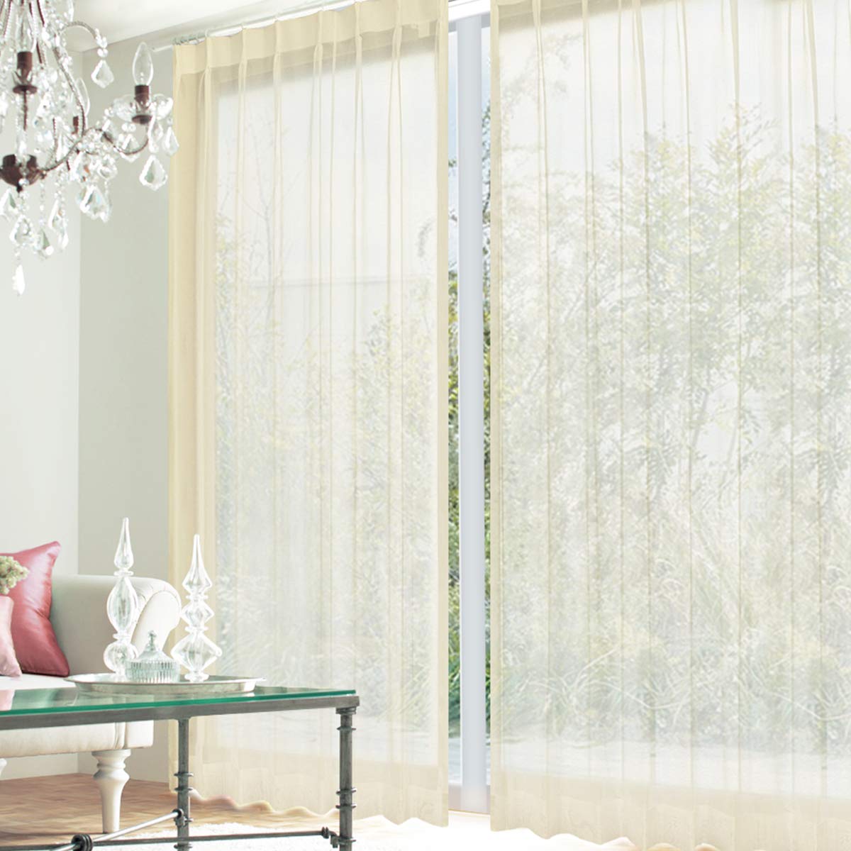 K-wave レースカーテン 200x103cm 2枚入り×2袋 K-wave レースカーテン 200x103cm 2枚入り×2袋 K-wave レースカーテン